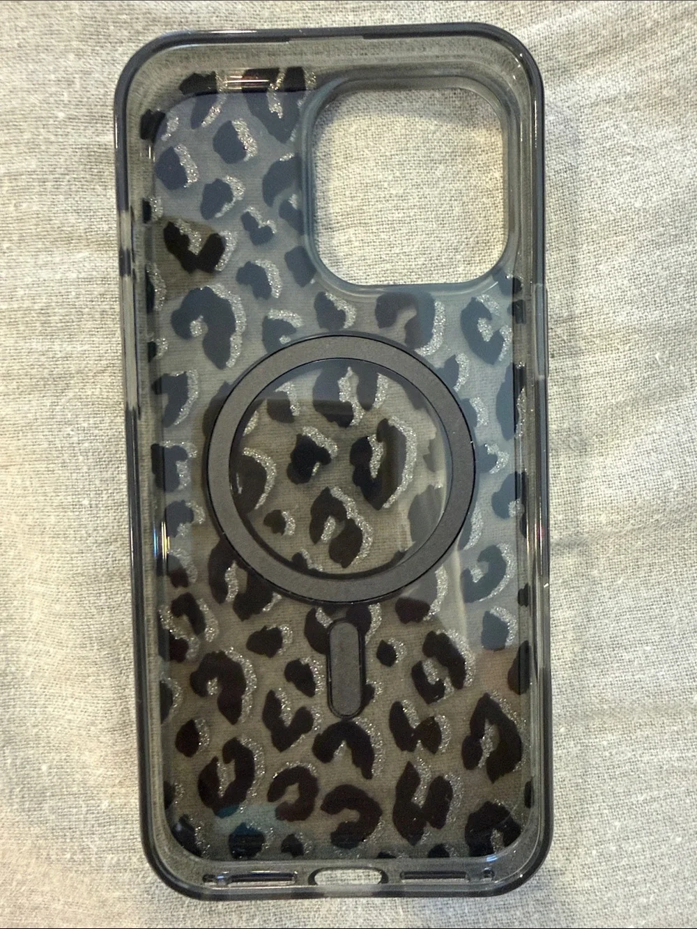 kate spade Black and Silver Leopard Print Phone Case iPhone 16 Pro Max